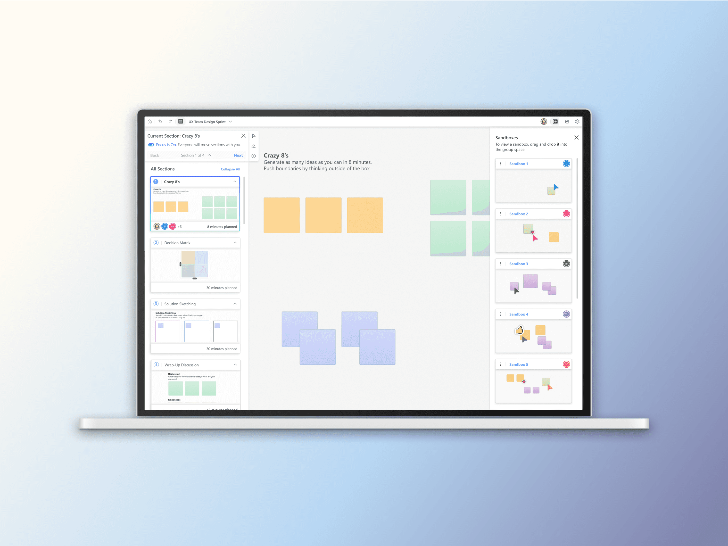 A laptop with a design of MS Whiteboard