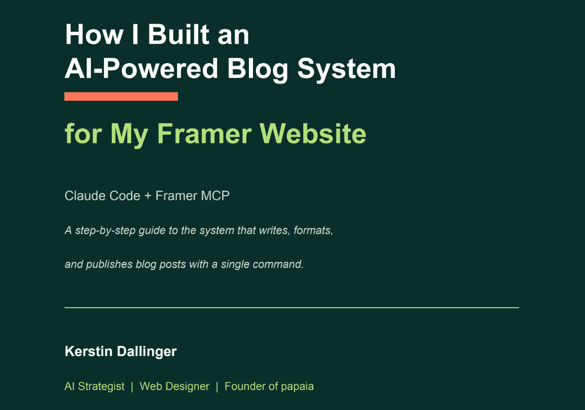 guide Blog automation with framer