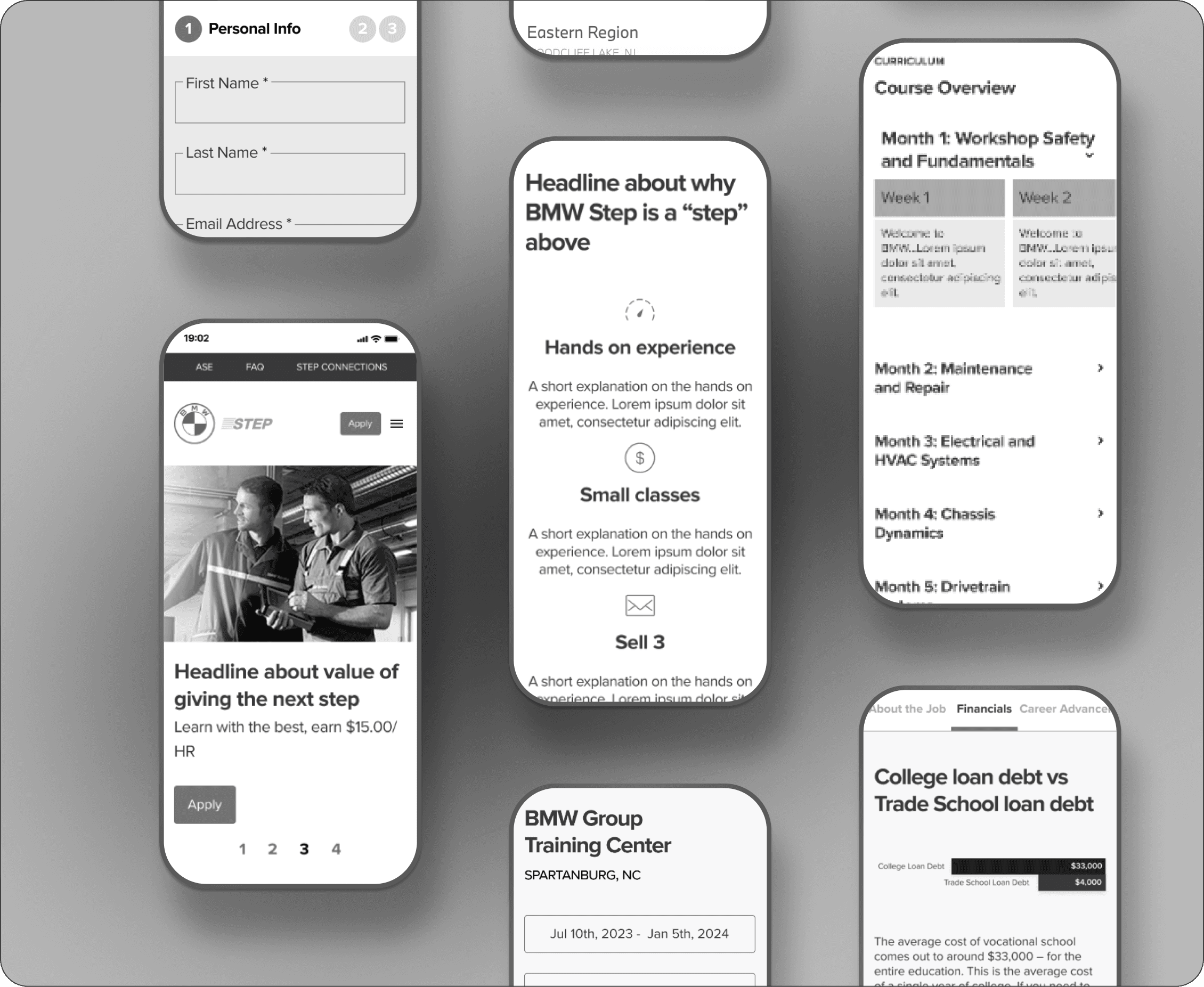 Case Study Mobile Wireframes