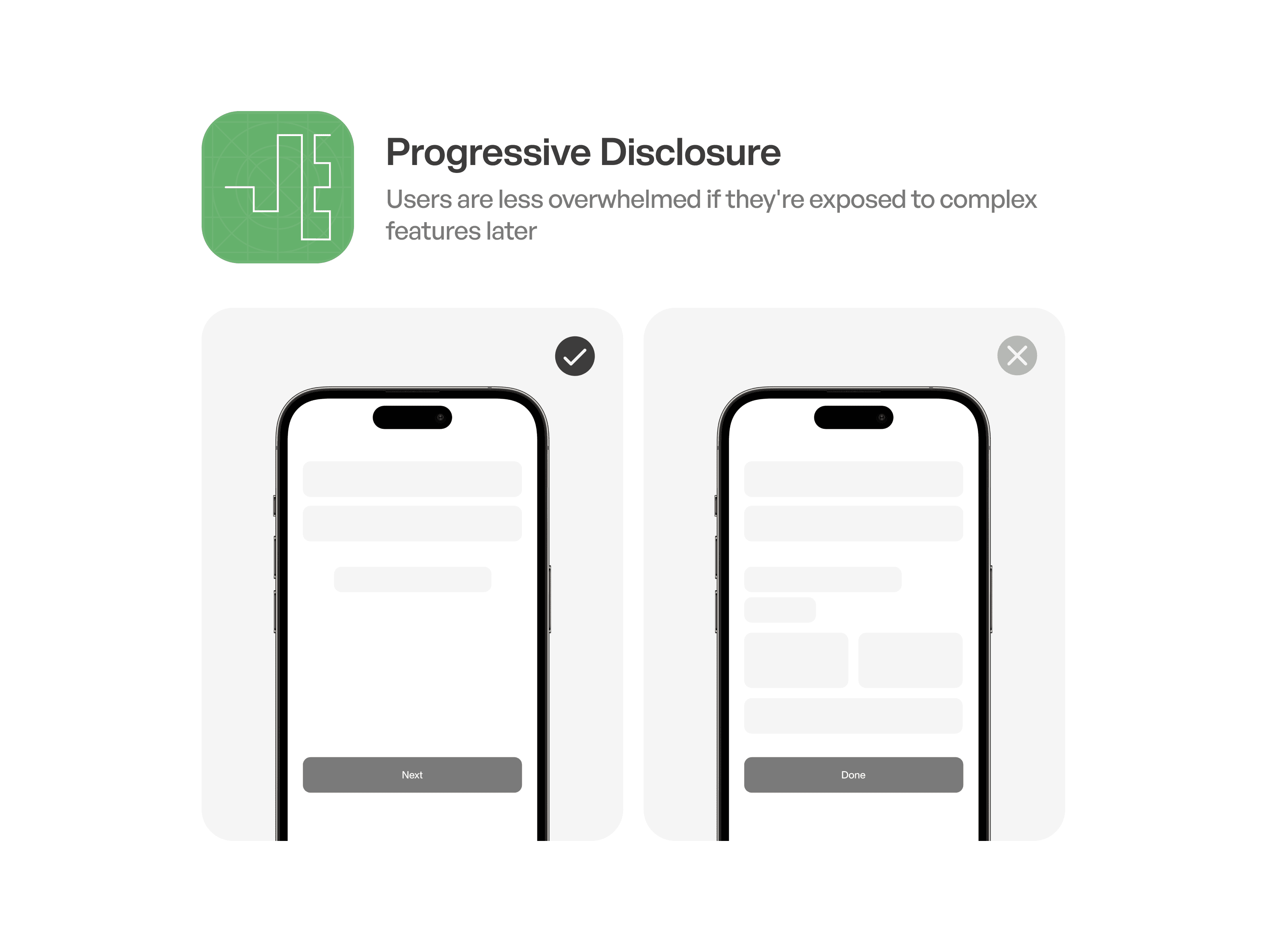 Progressive disclosure UI example