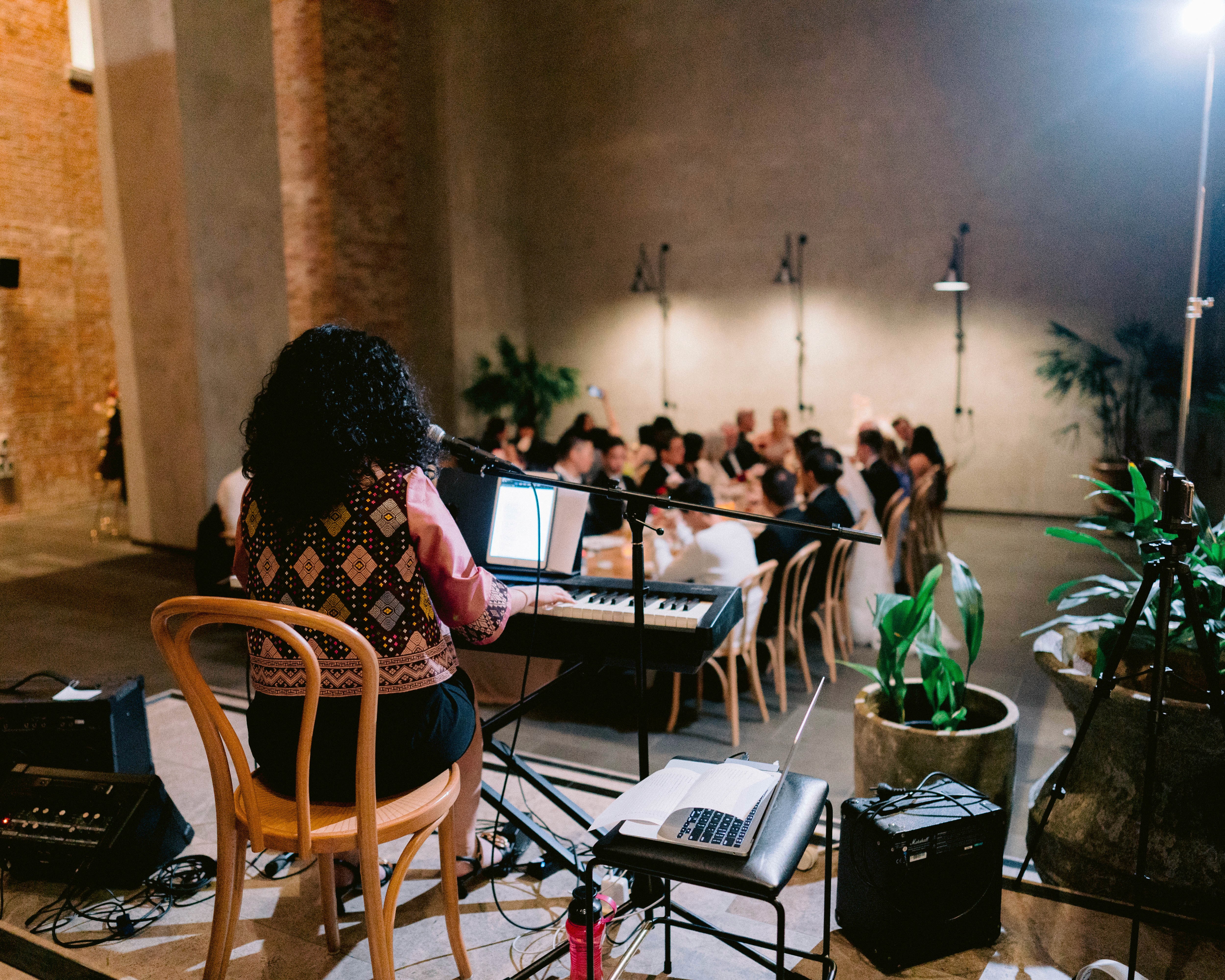 a black microphone with a blurry background