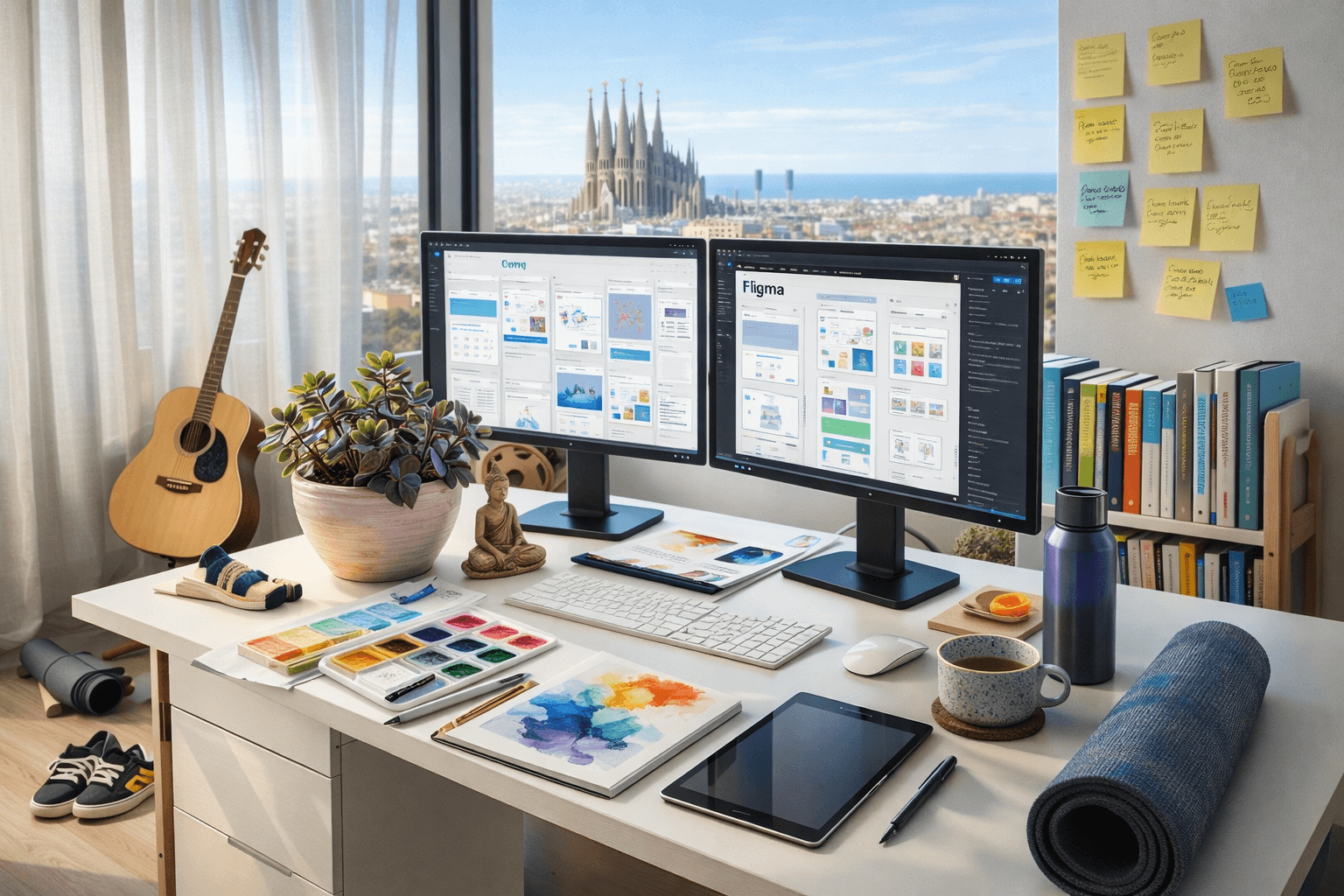 Portrait of portfolio creator – back view