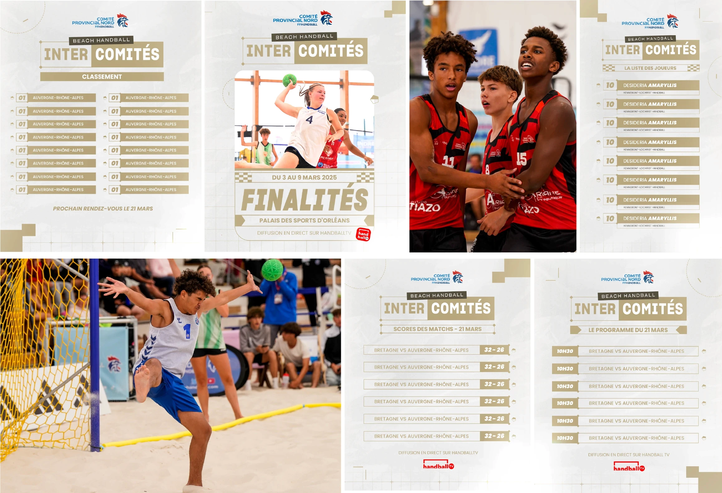 Application de la charte des compétitions détection ffhandball pour les intercomités beach