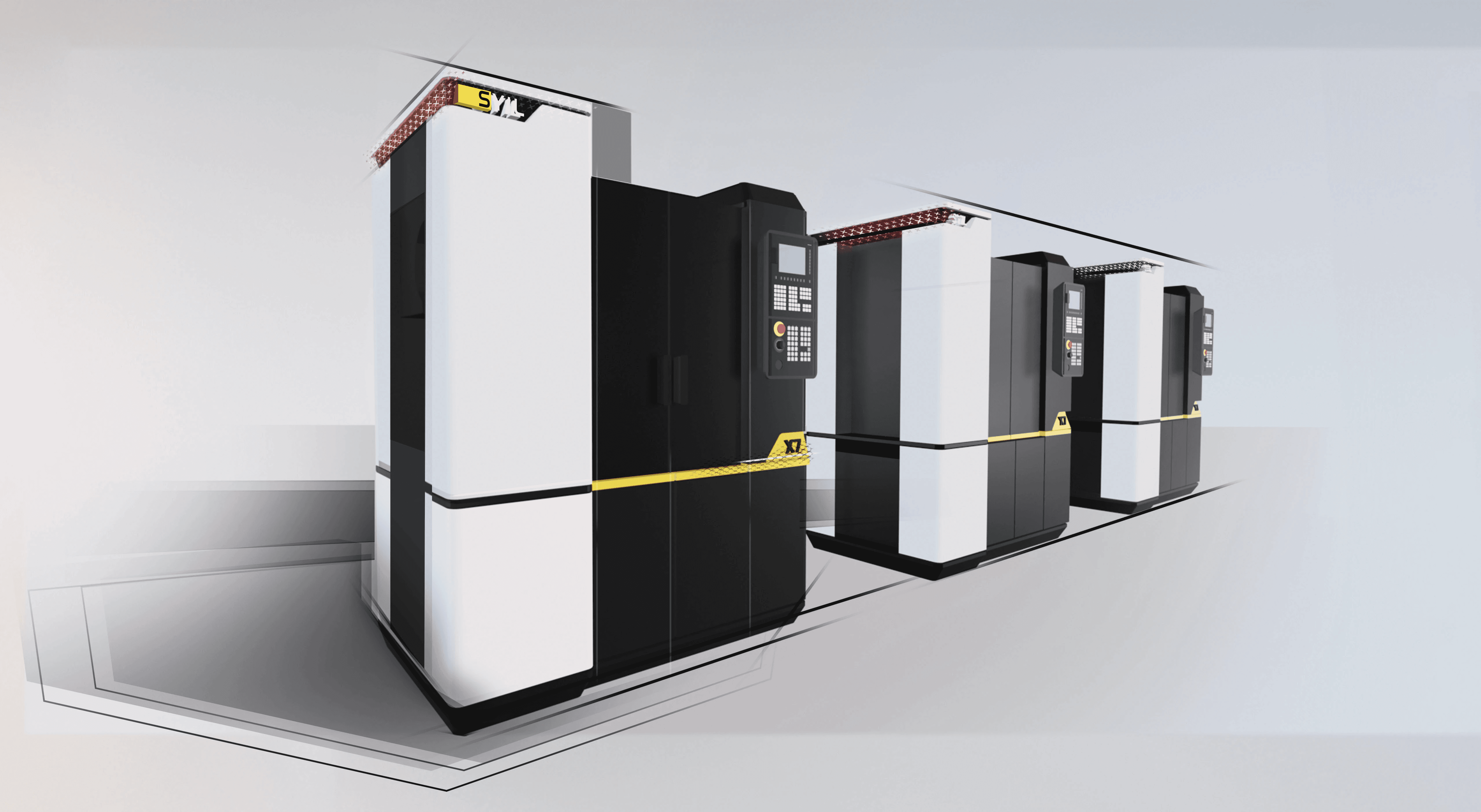 Exploded view showing the structure and composition of the individual parts of a device.