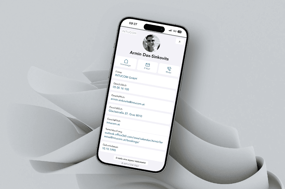 Mockup eines Handys mit OneCard geöffnet