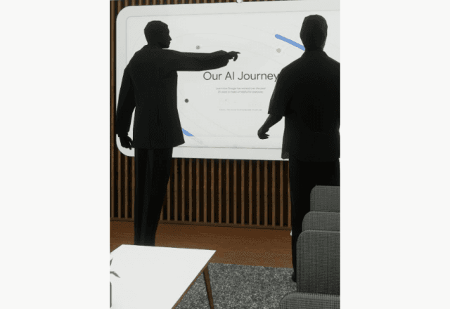 Lounge with self-explore touchscreen