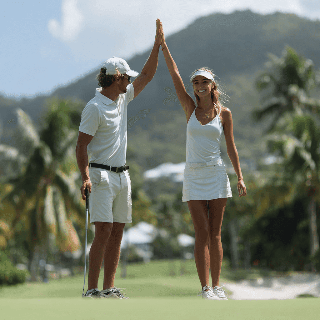 Successful.Business owners enjoying Golf