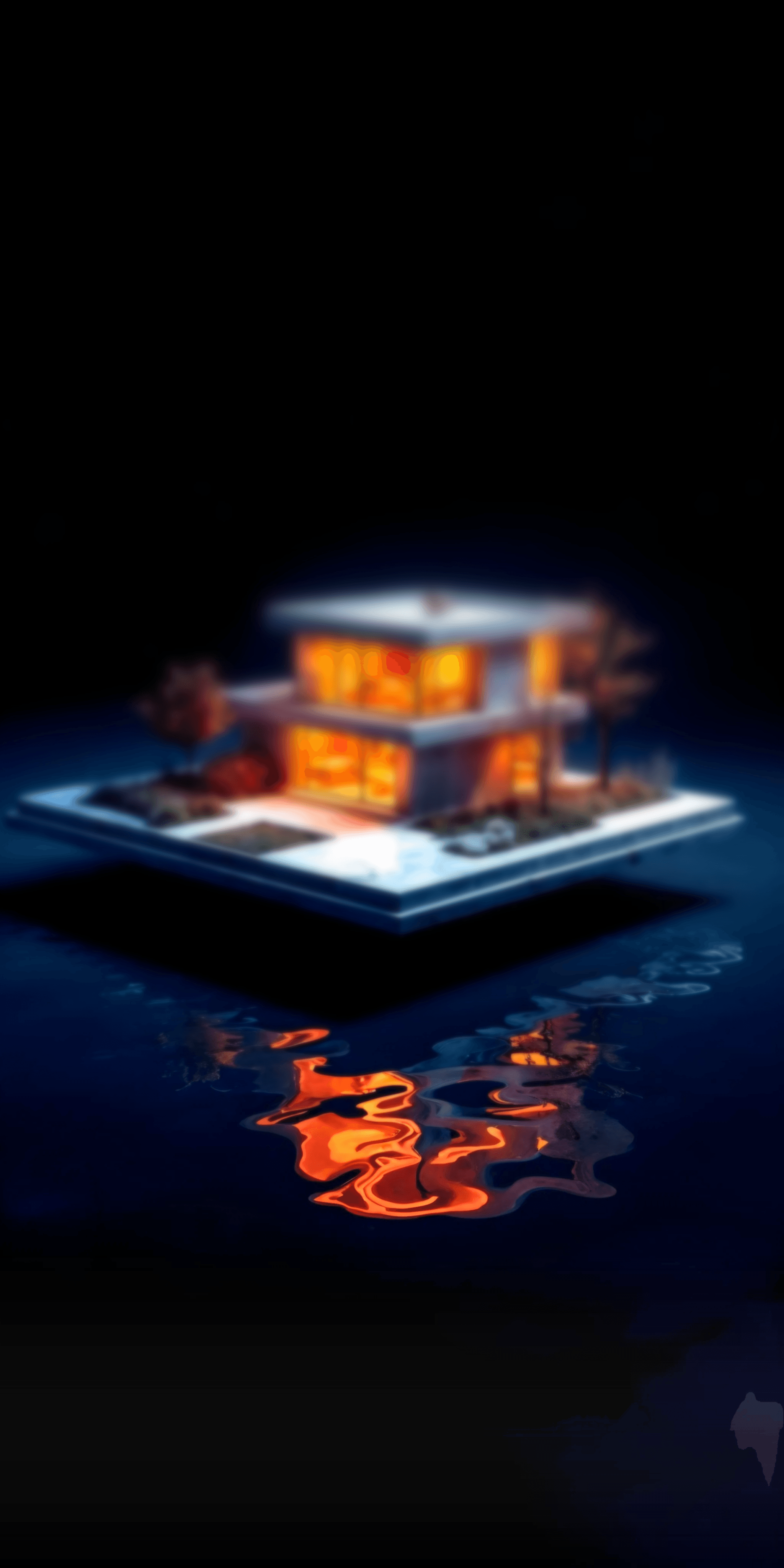 FAQ section for CGI virtual home tour service, titled "Ad Hijack FAQ: Your Top Questions, Answered," featuring questions about home tours, budget, and results, with a glowing blue and orange scientific flask background.