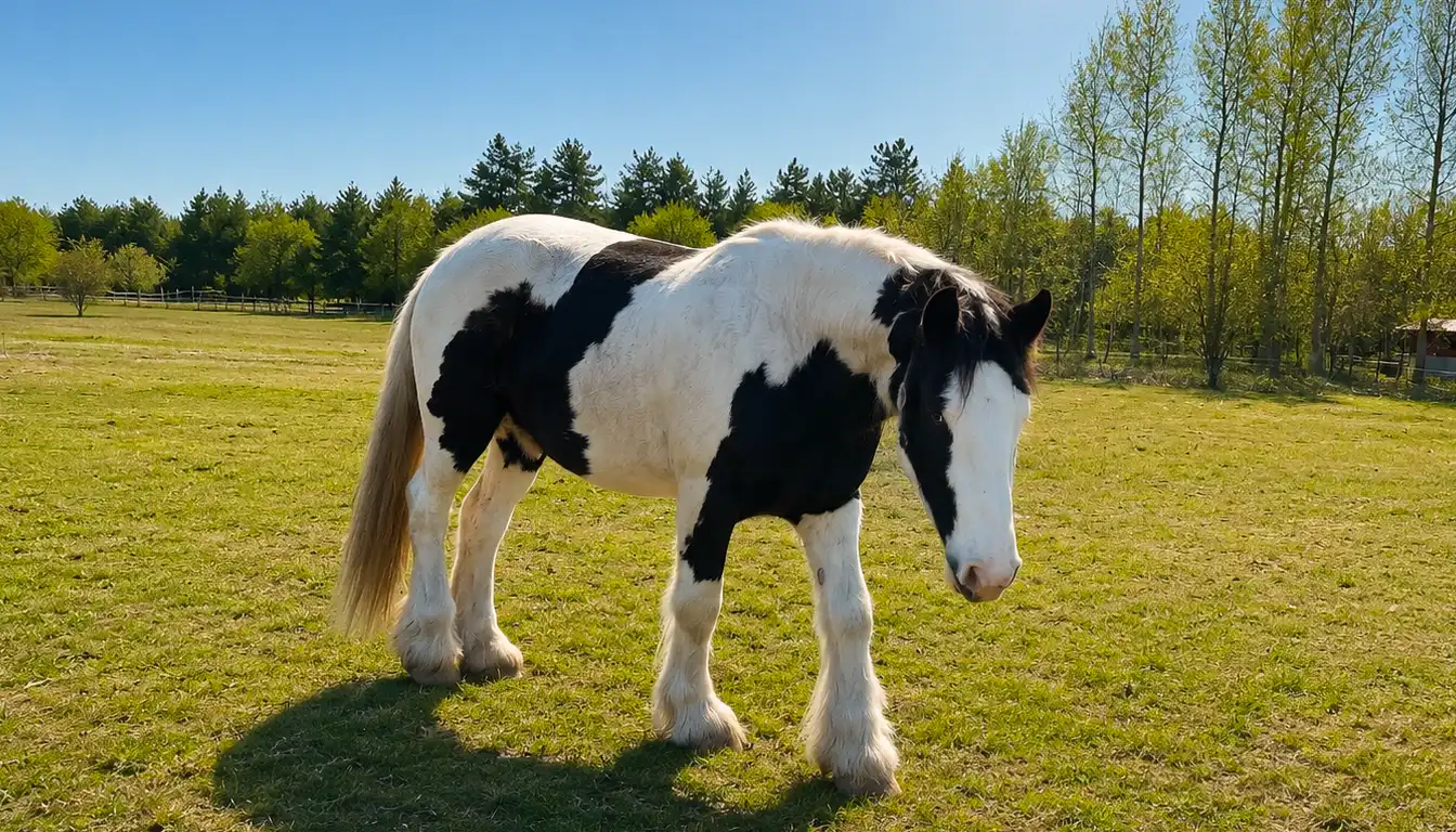 Kind auf Pferd mit Westernreiter im warmen Licht