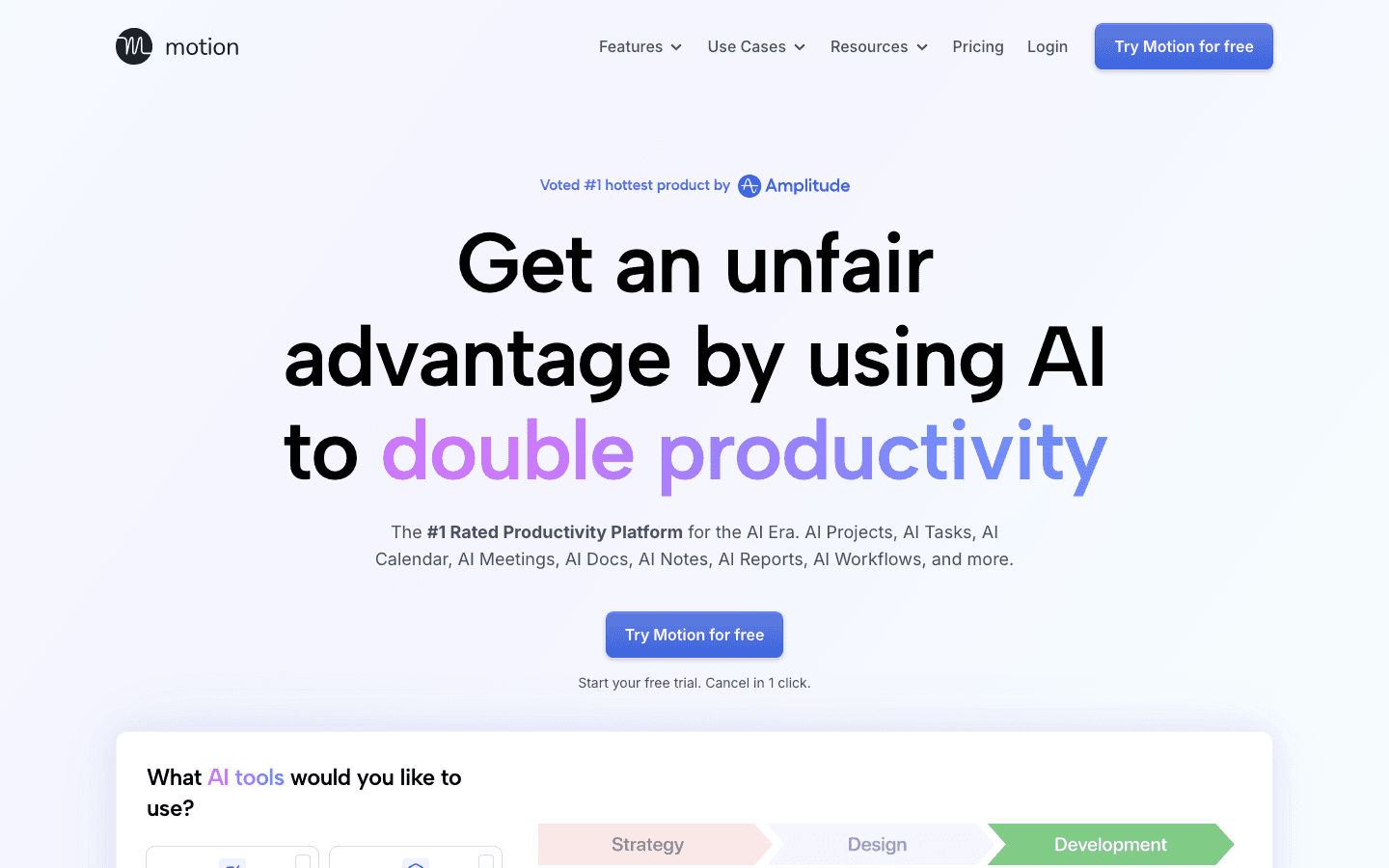 Motion AI task scheduling app