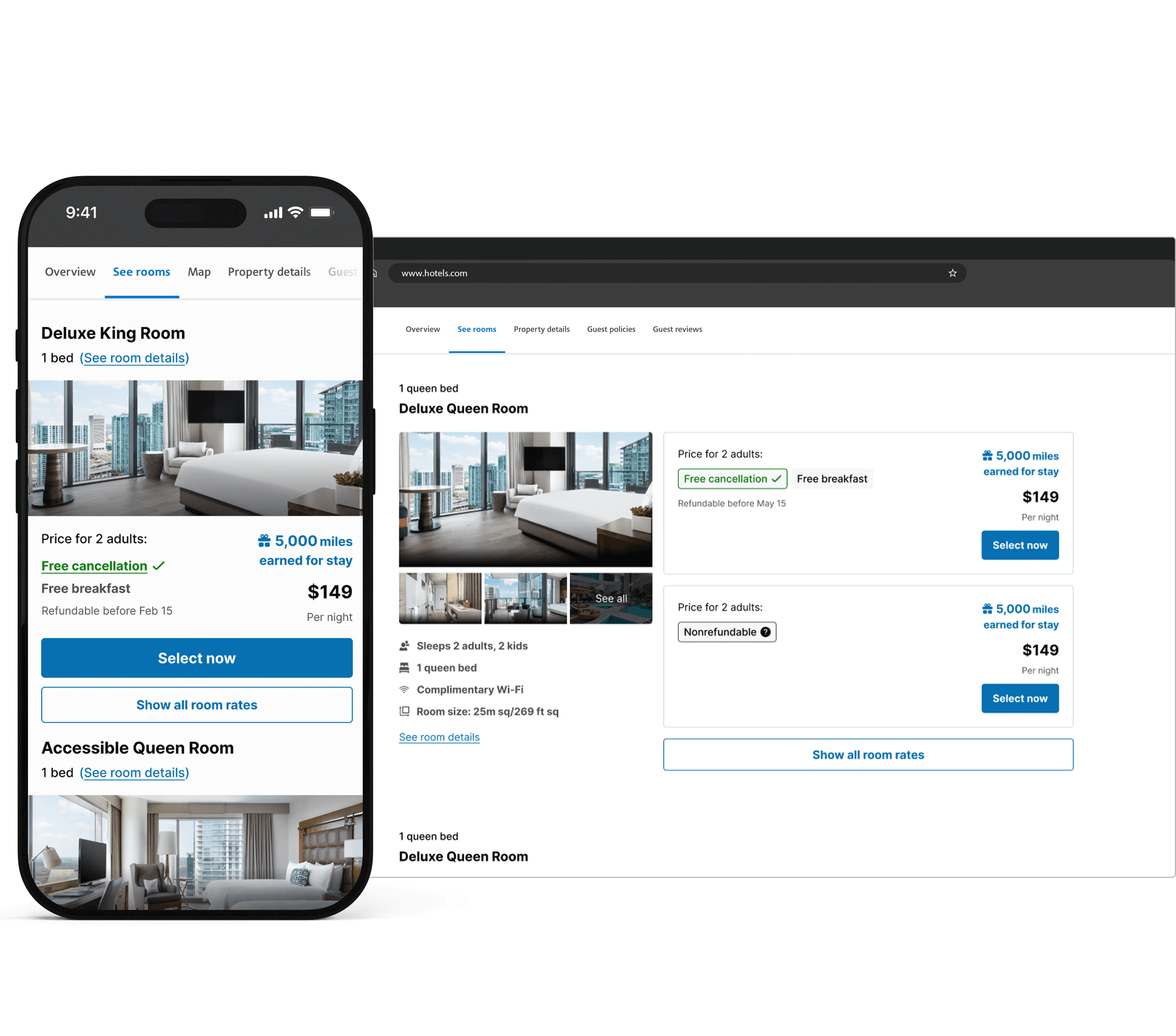 An image of an iPhone showing the new parent/child room groupings alongside the desktop iteration.