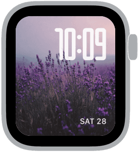 lavender hour Apple Watch face preview 3 featuring floral and summer.