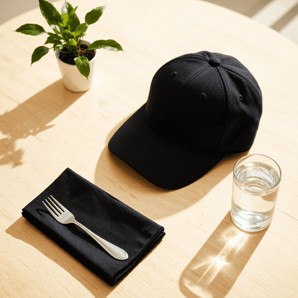 product photography of baseball cap