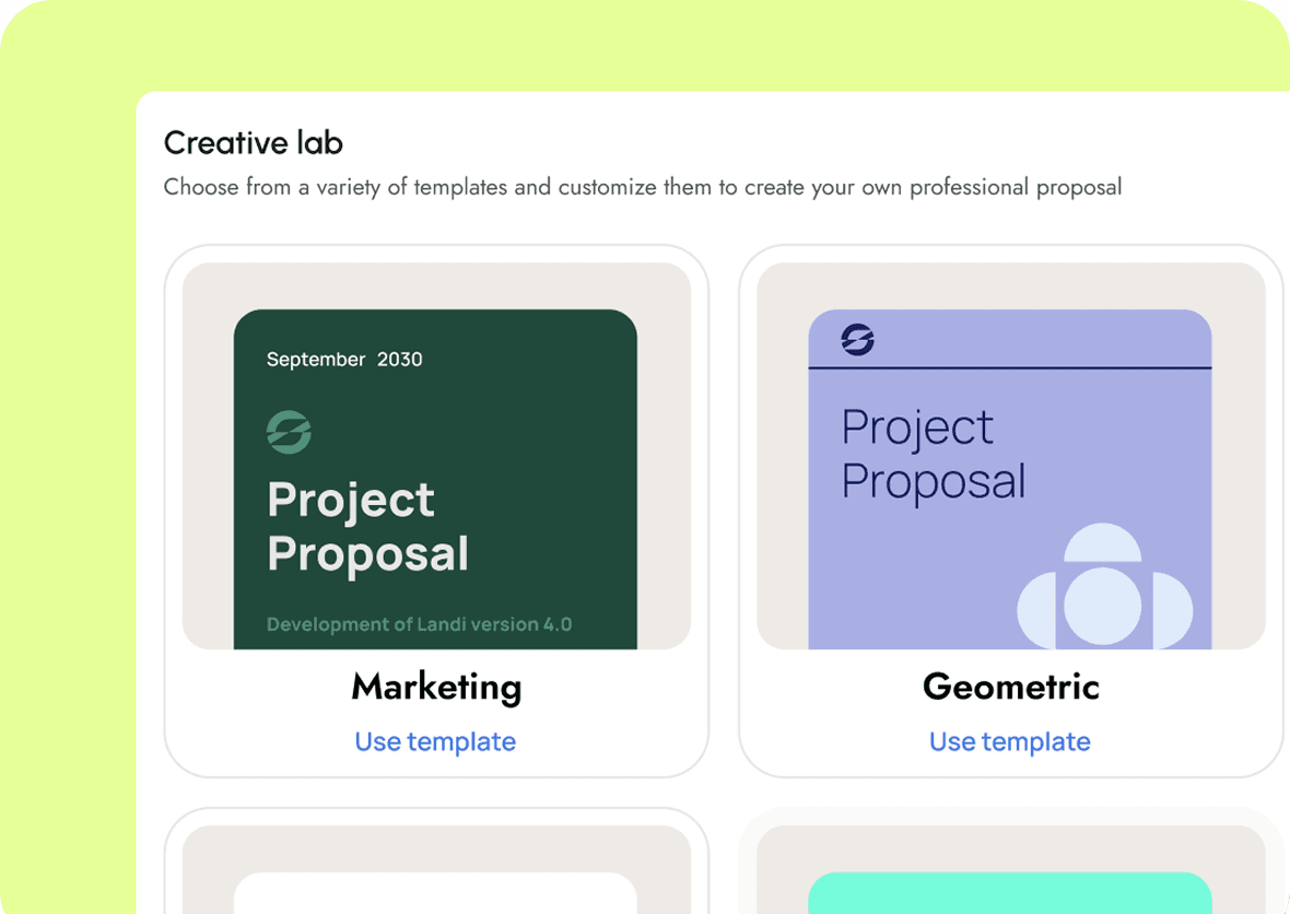 Templates for proposals