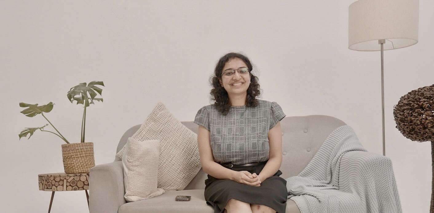 Abstract blue lines and dots on black background.