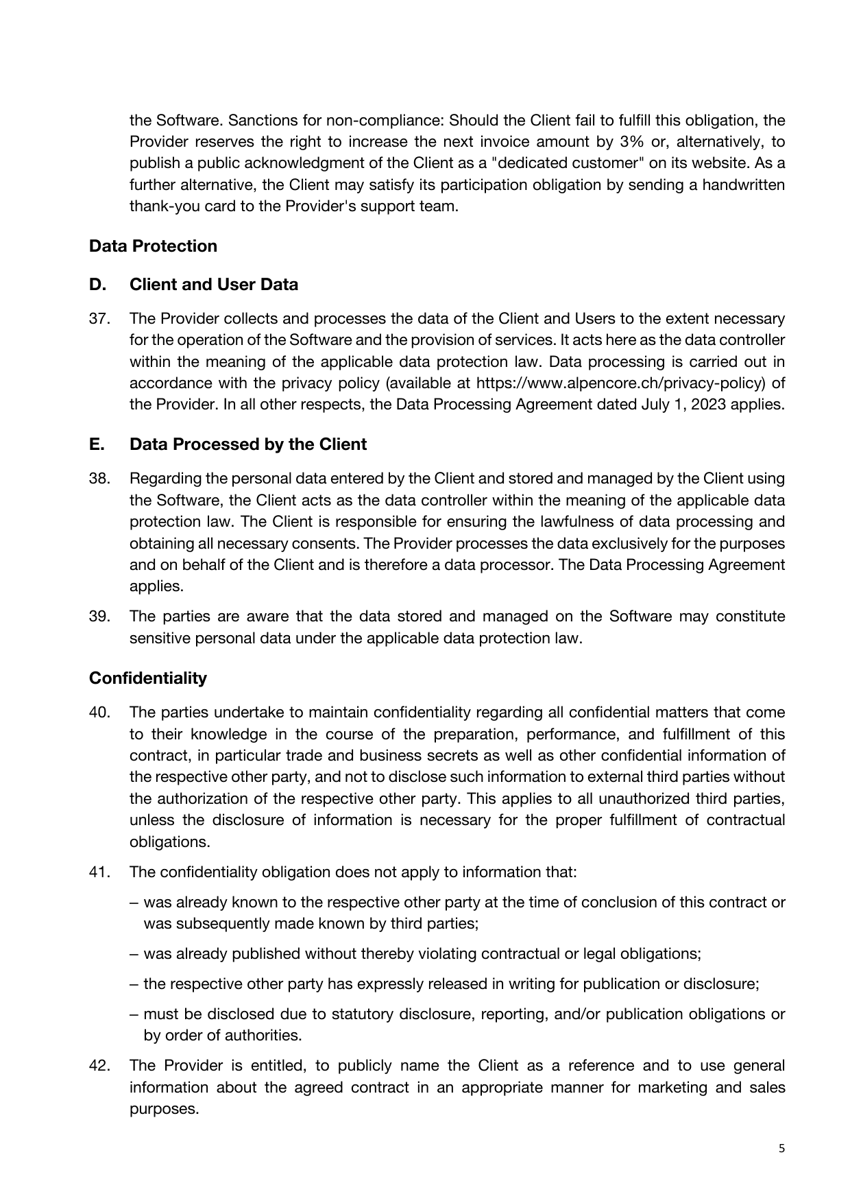 Software Contract, page 5 of 8