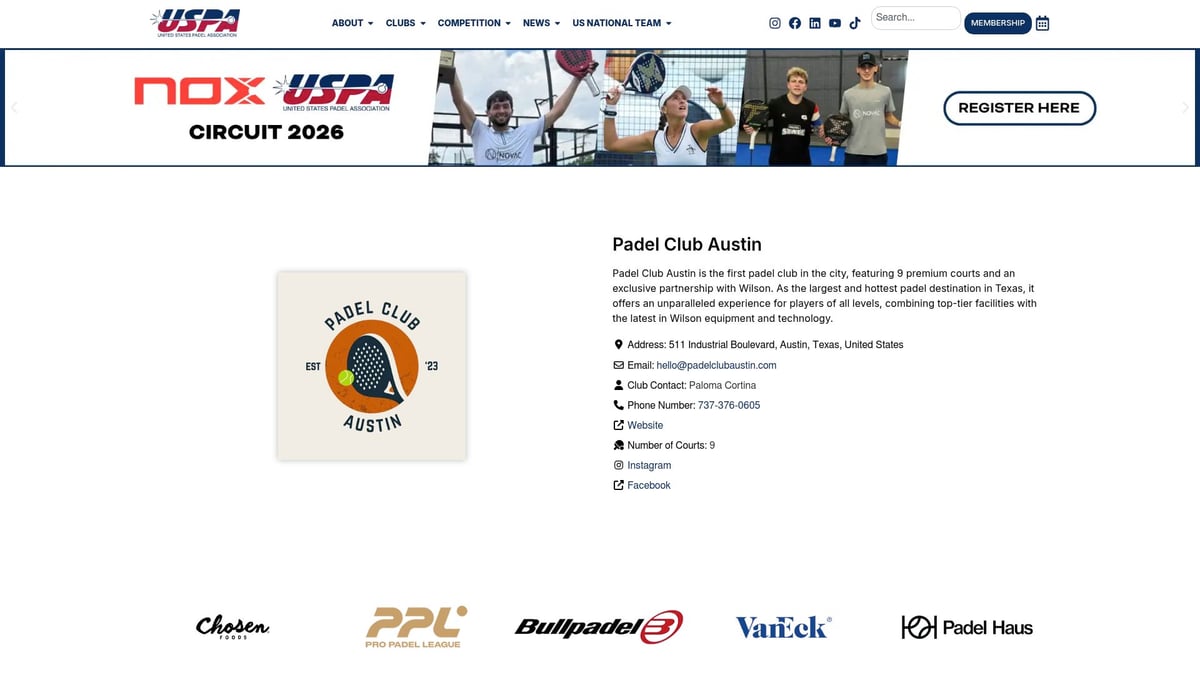 Top 7 Padel Club Experiences to Try in 2026 - Padel Club Austin – Austin, TX