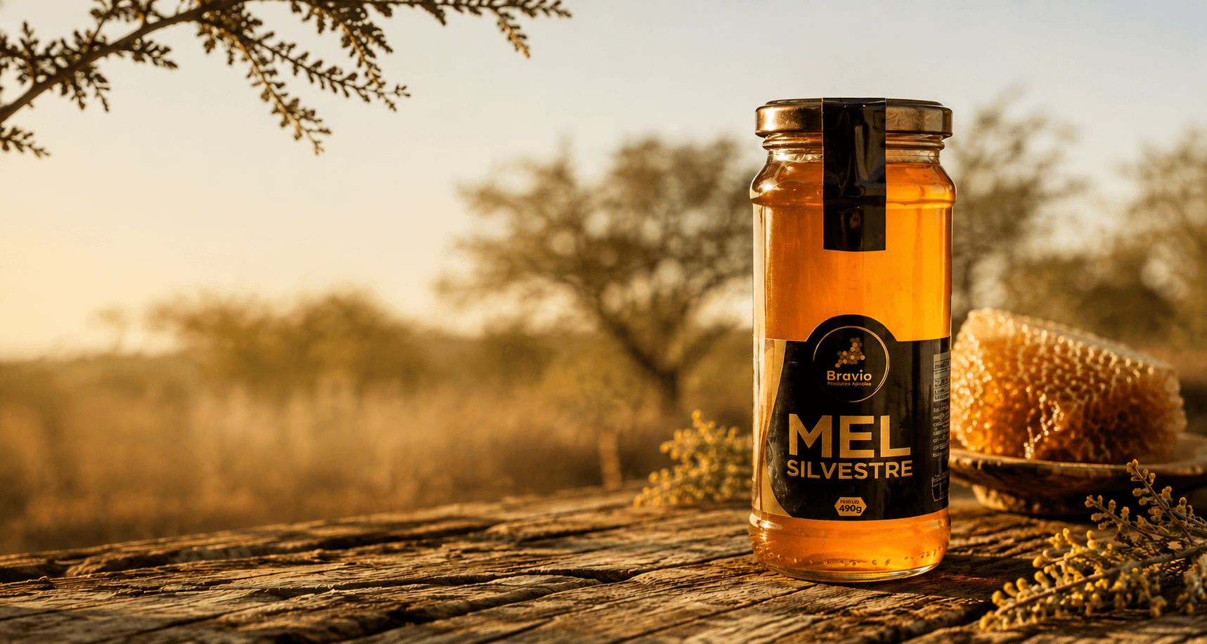 Mel Bravio em paisagem da Caatinga