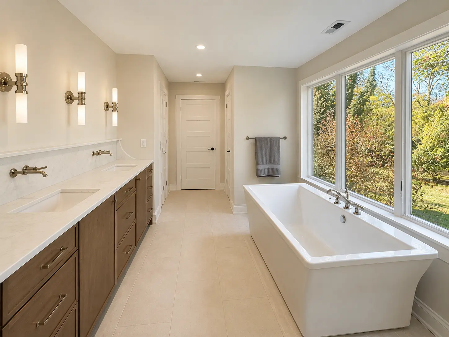 New modern bathroom with freestanding tube