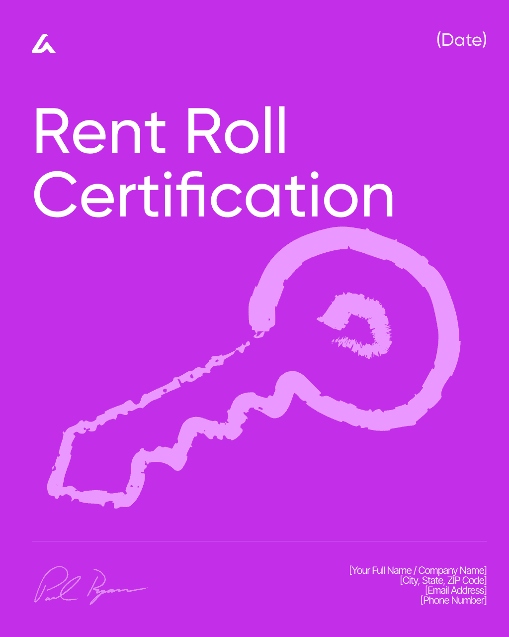 Rent Roll Certification