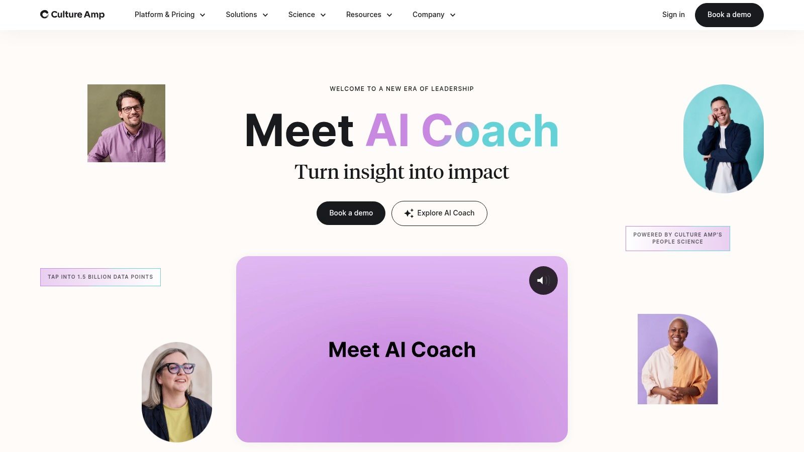 Culture Amp's AI Coach helps managers interpret feedback and take action.