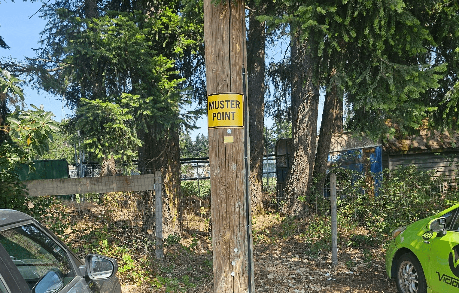 Yellow Muster Point Sign