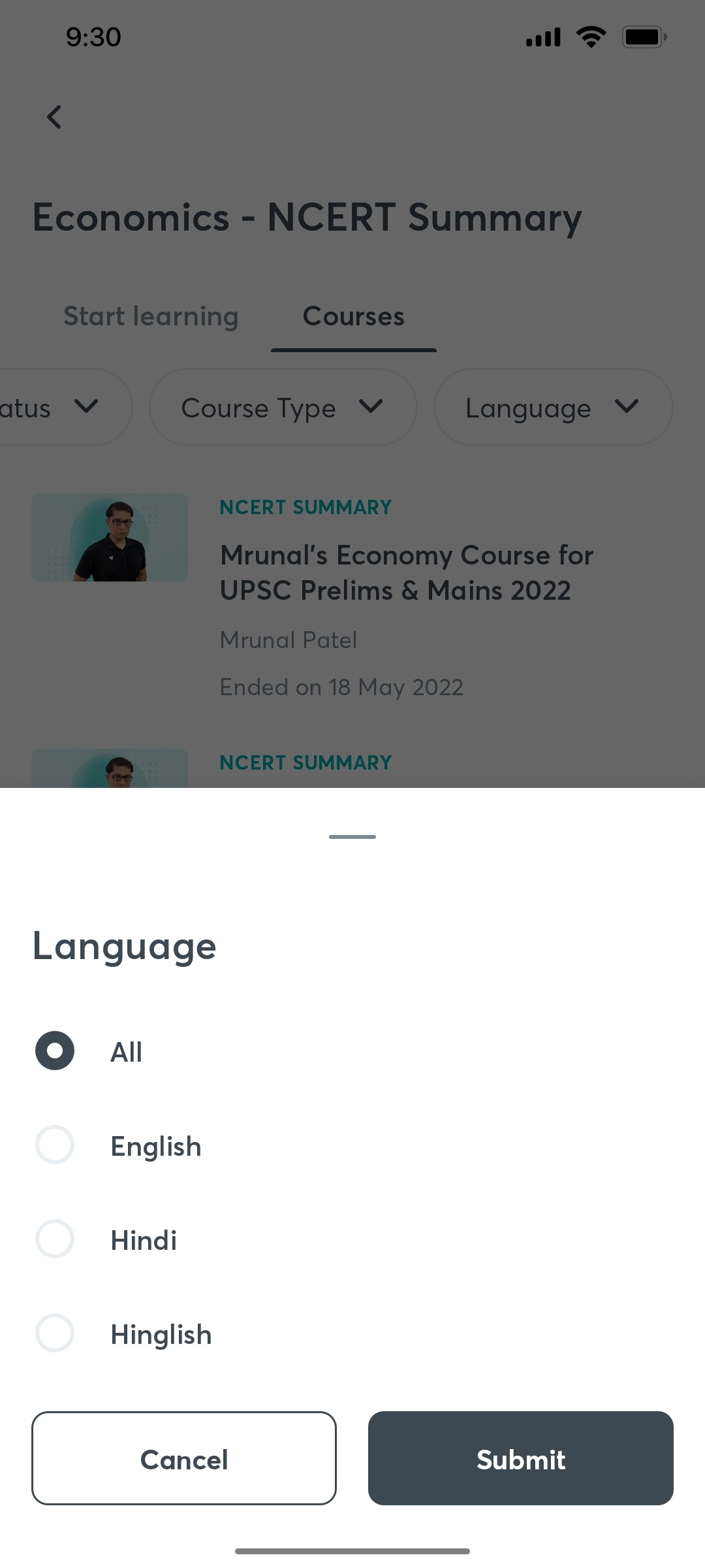 Unacademy Filter Language