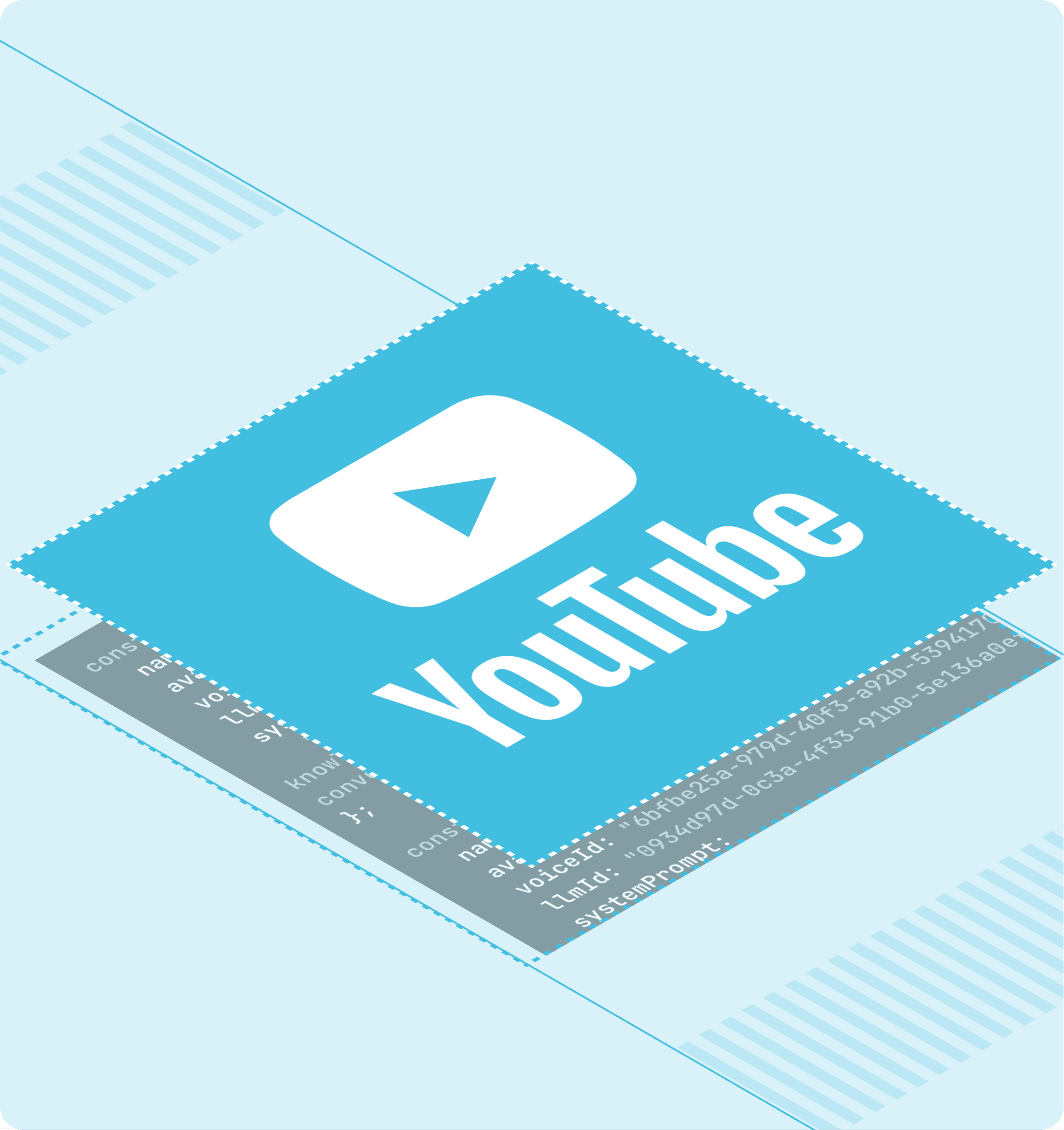 youtube logo over a piece of code from anam ai