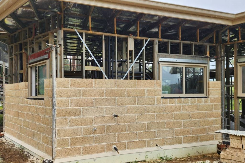 a property being built with hempcrete blocks