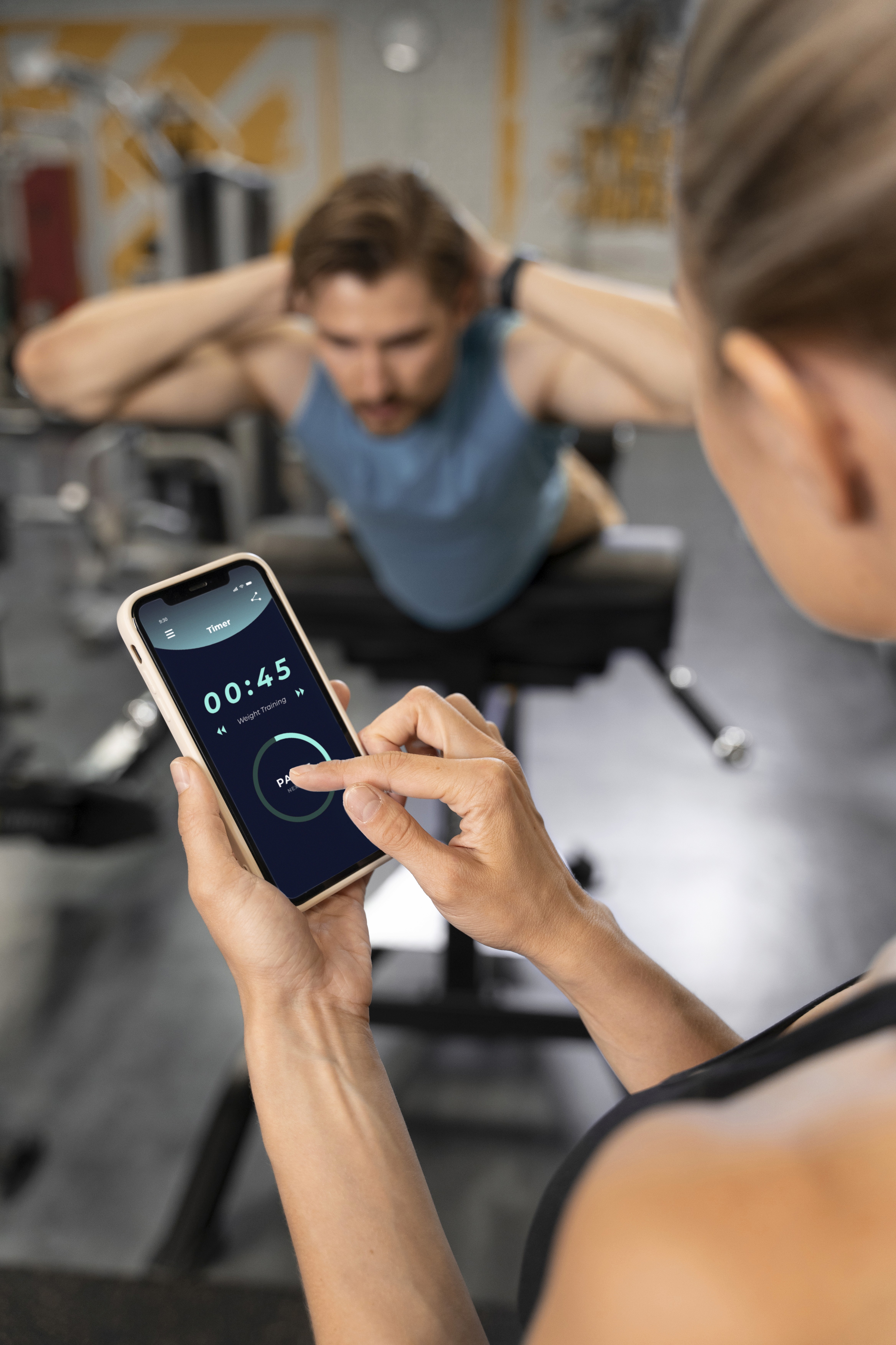 Fitness trainer using workout timer