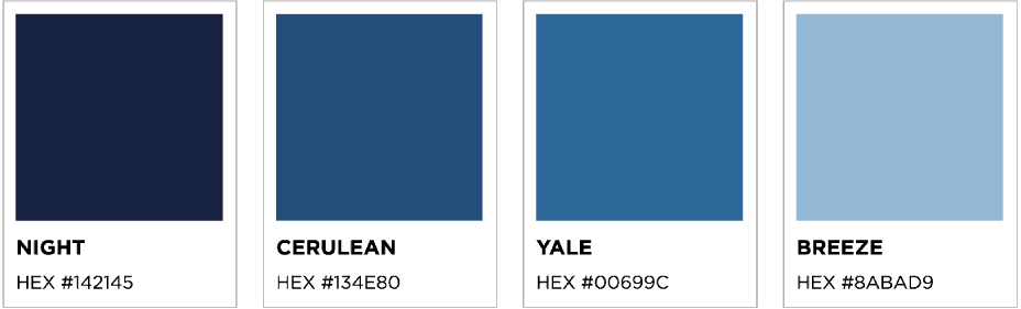 New Color Palette — Blue spectrum