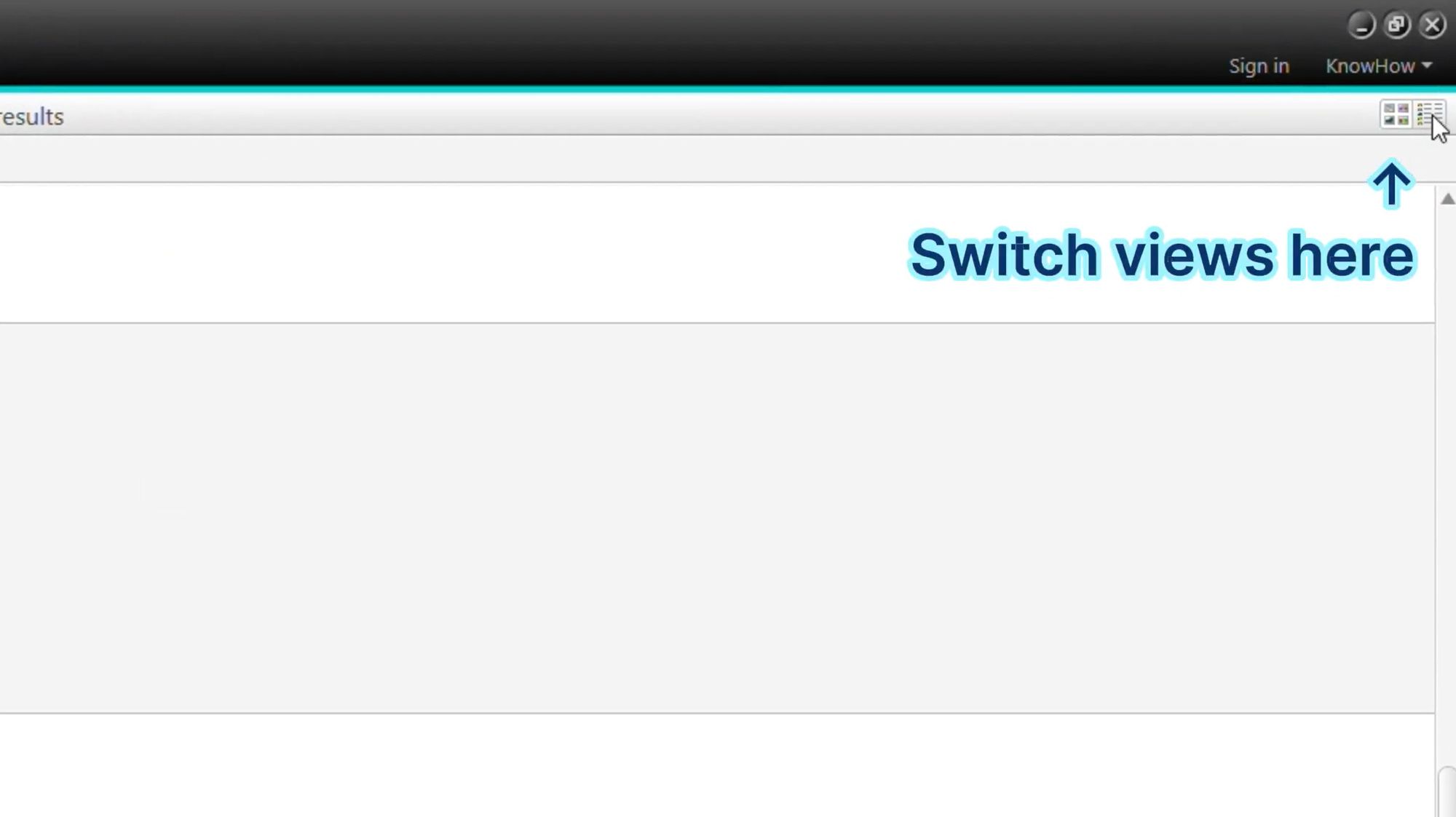 Interface View Toggle Instruction