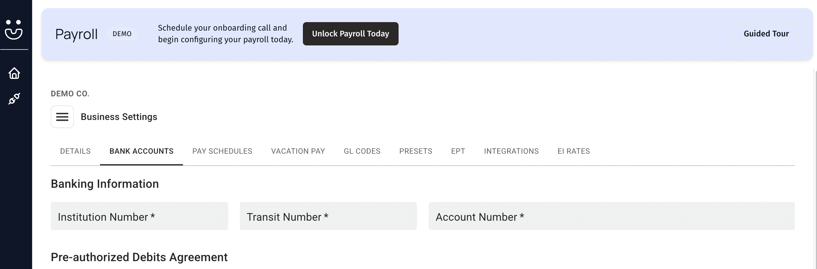 Blue accent in the Huumans payroll screen
