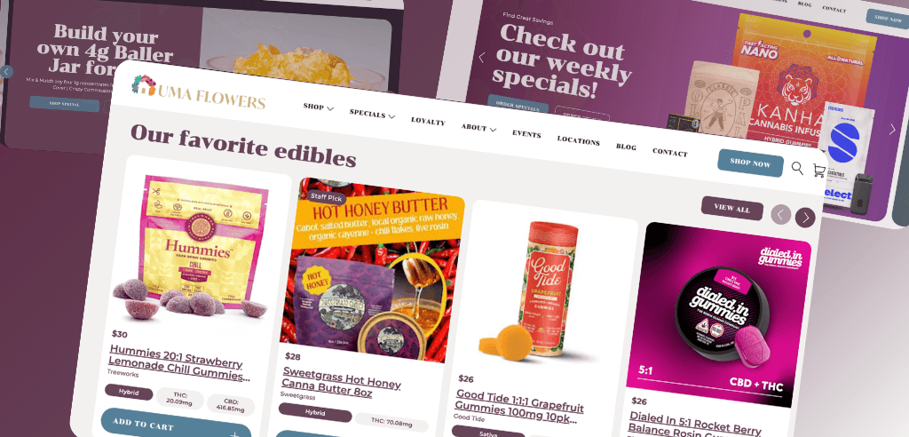 Uma Flowers dispensary website