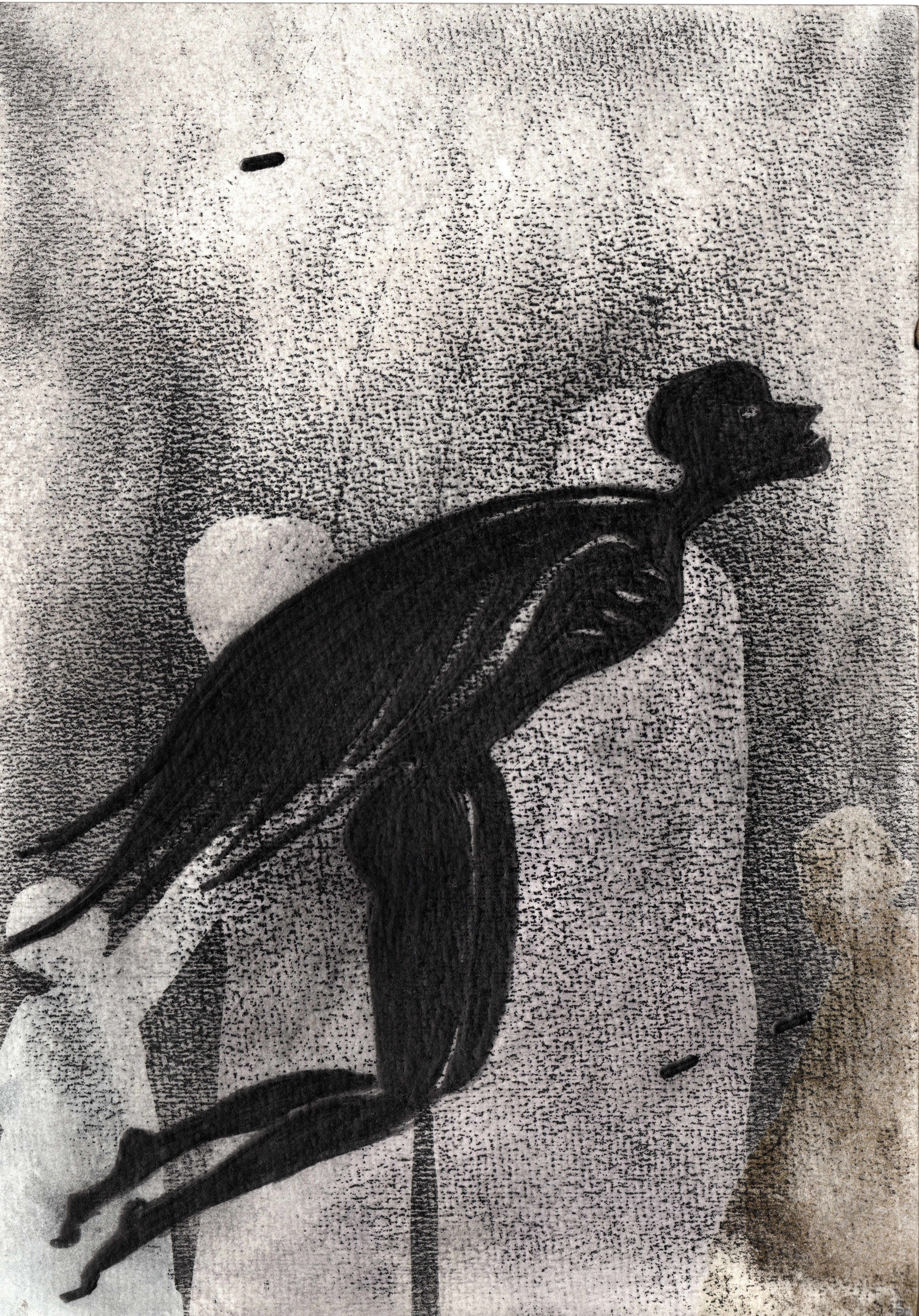 herd of sheep on road painting