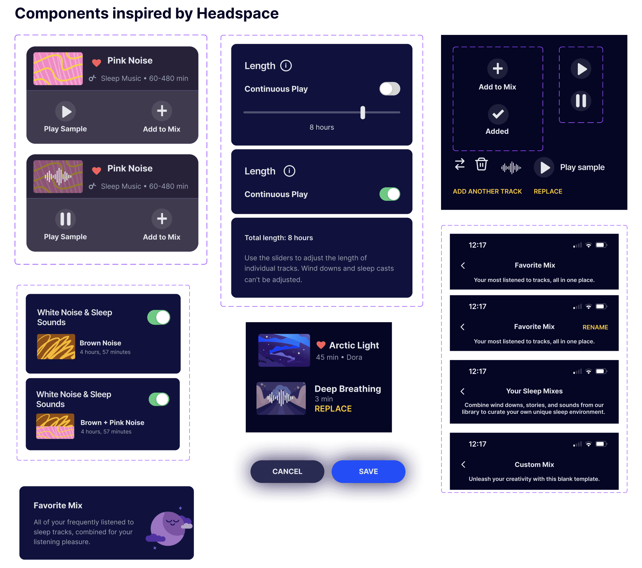 components inspired by headspace