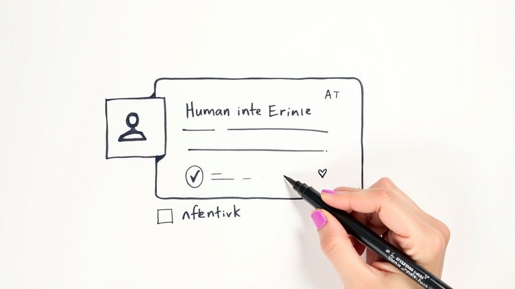 A person and a robot shaking hands, symbolizing collaboration.