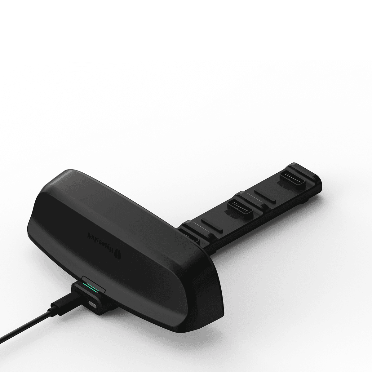 Charging Hub Hypershell démonté montrant base de charge et module USB-C avec indicateur LED