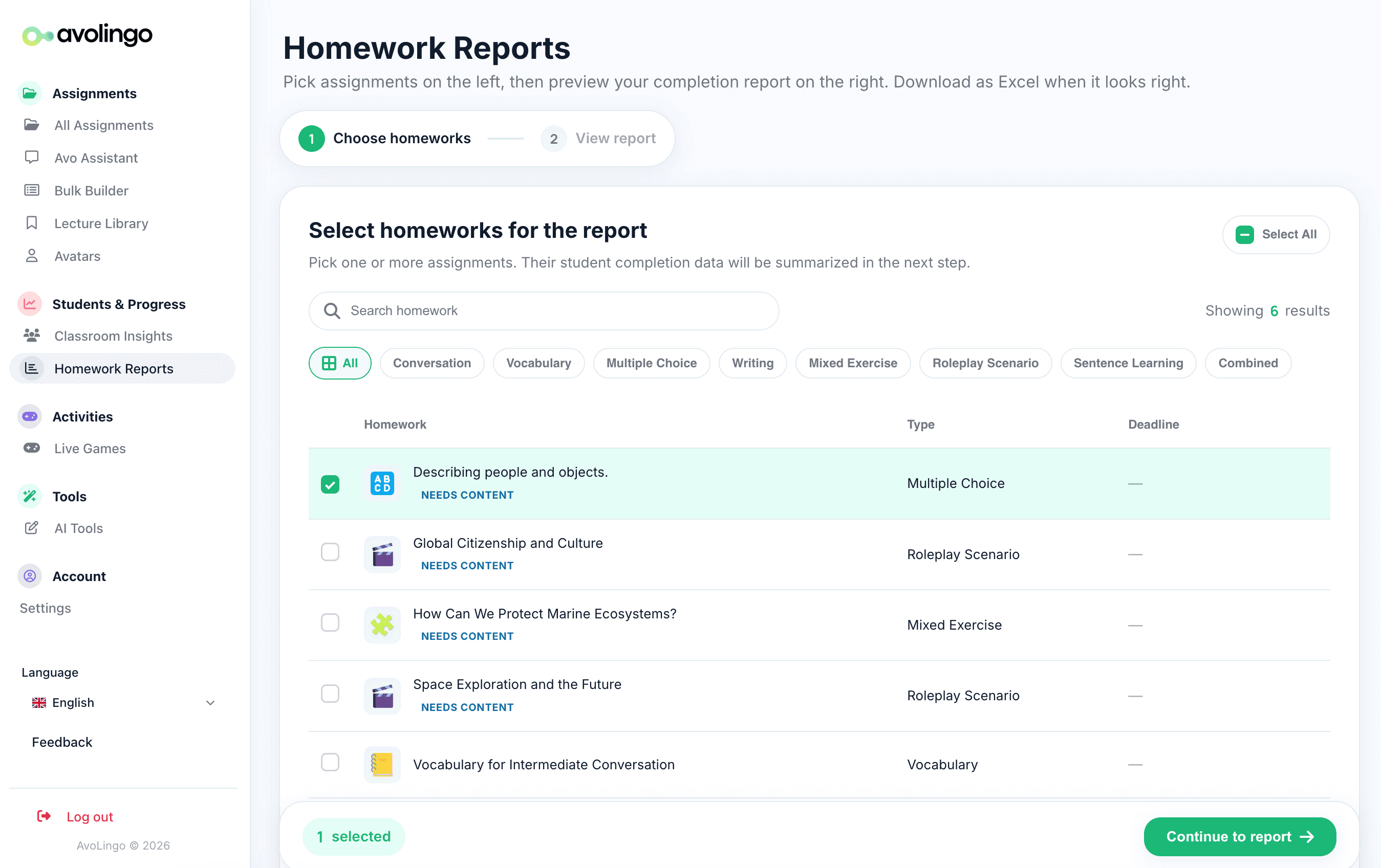 Create and assign personalized language practice in minutes.