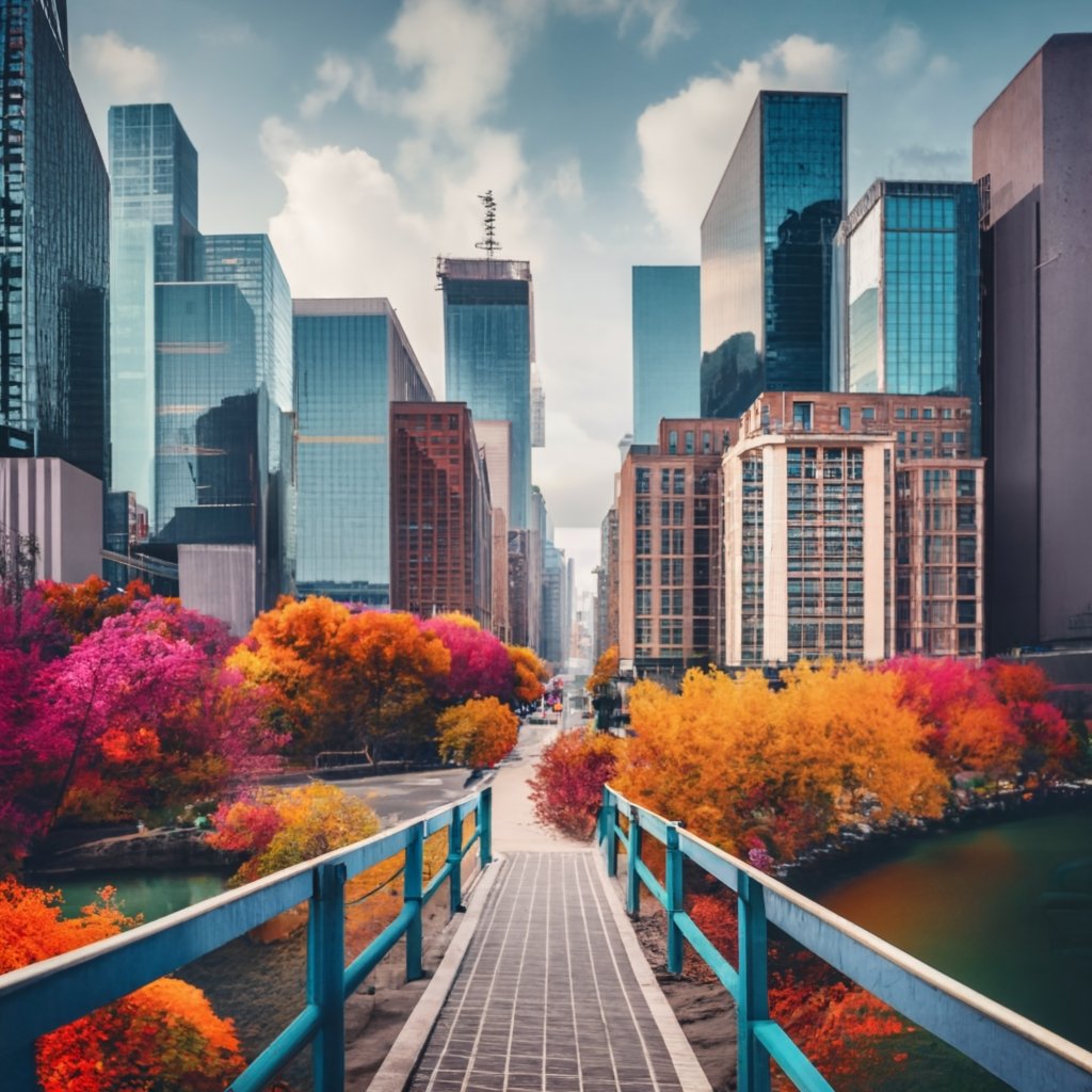 A visual journey along a path representing the various stages of the immigrant visa process transitioning from a monochromatic home country scene to a vibrant host country scene, encapsulating the transformative essence of immigration.