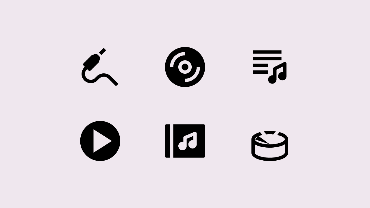 Nova Solid Music Icon Set