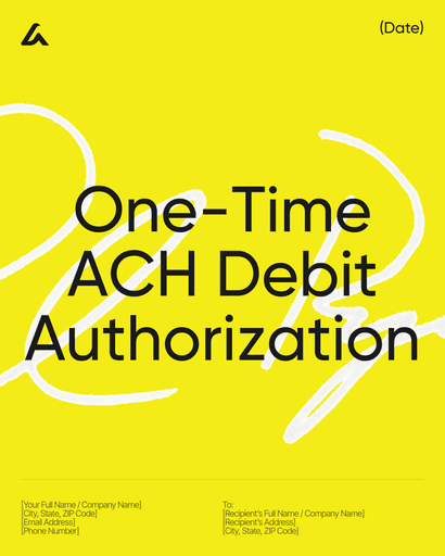 One-Time ACH Debit Authorization