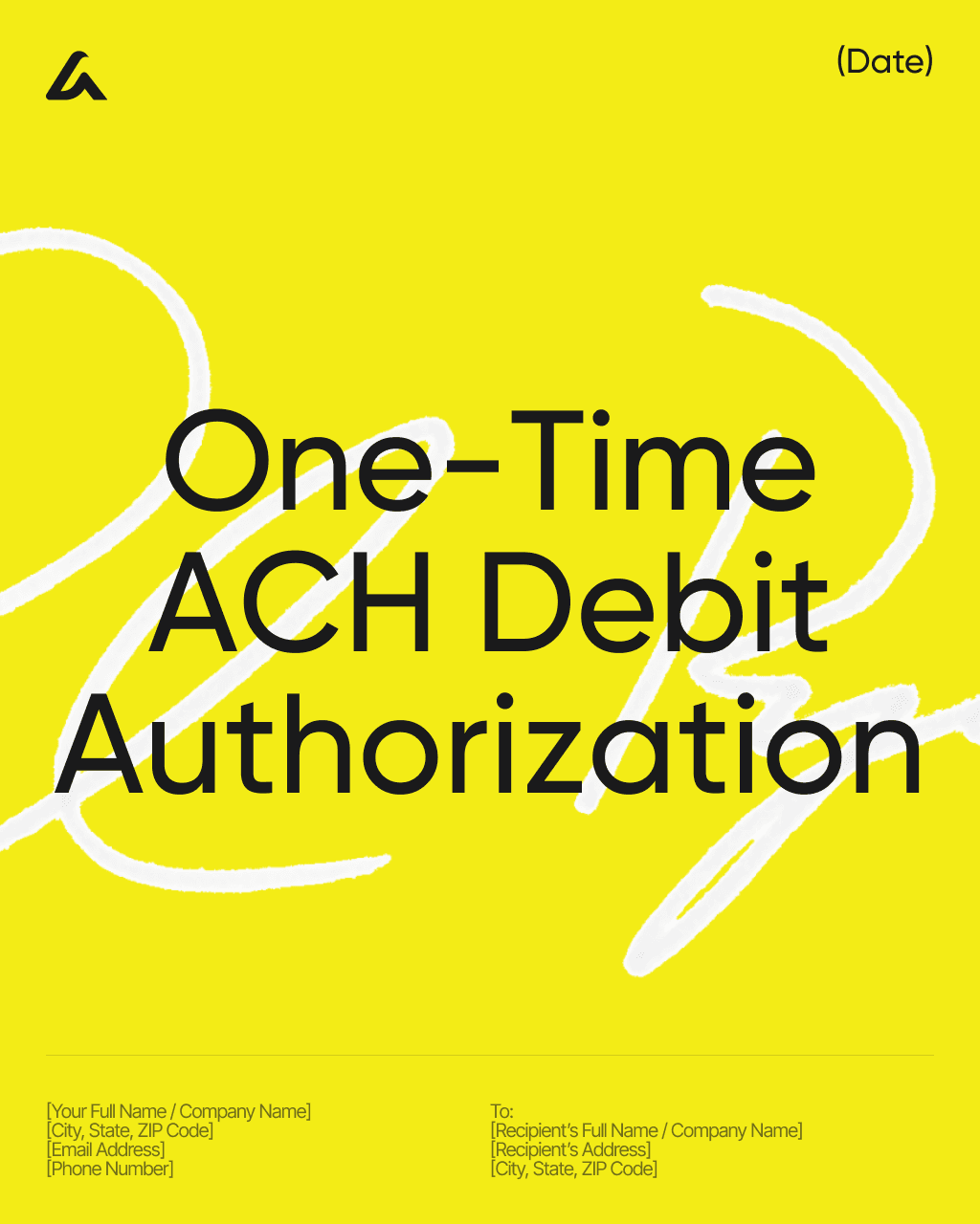 One-Time ACH Debit Authorization