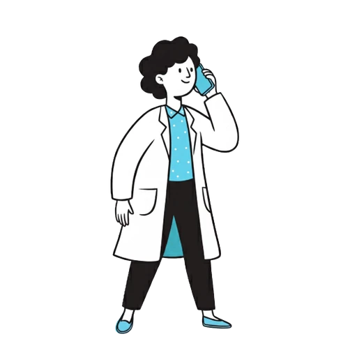 Illustration Dr. mit Handy 
