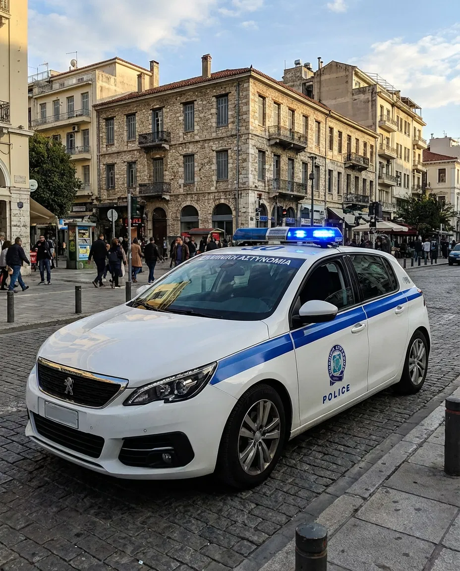 Greek police vehicle in Thessaloniki