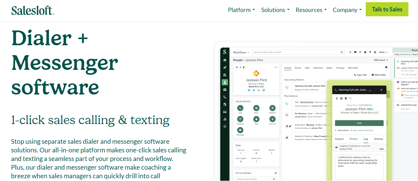 Salesloft Dialer and Messenger&nbsp;&nbsp;