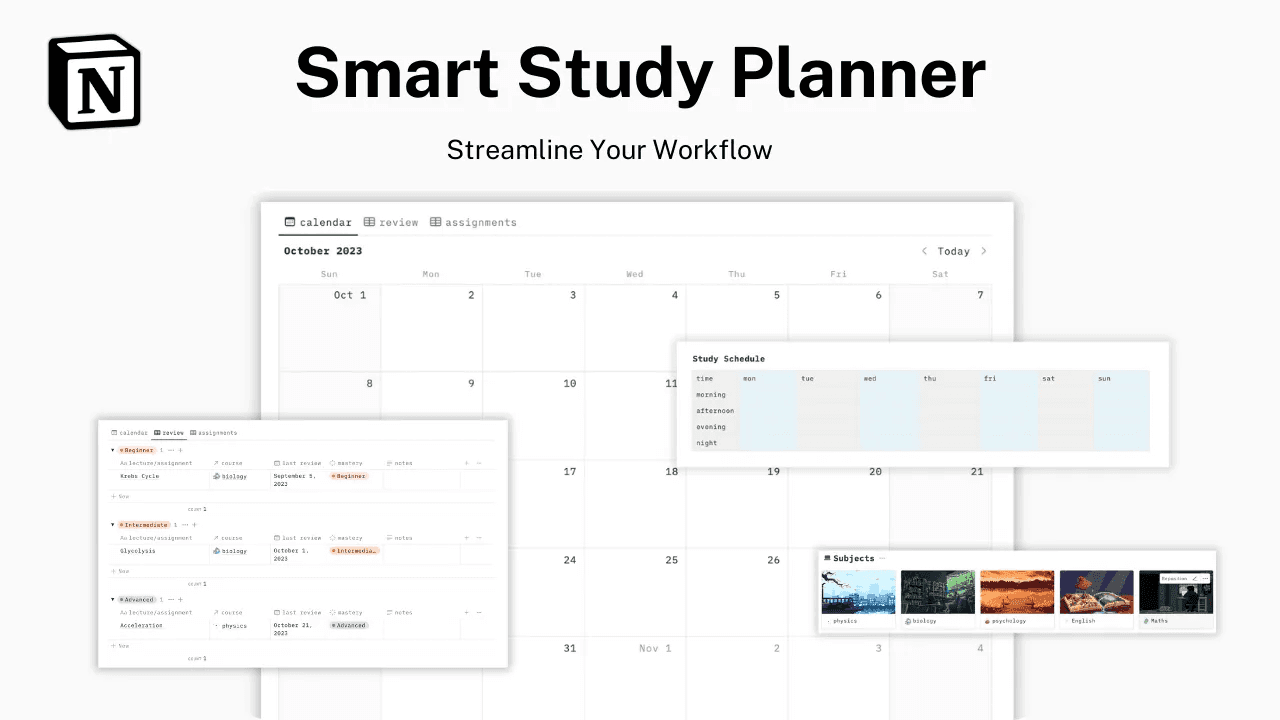 Smart Study Planner Notion Template