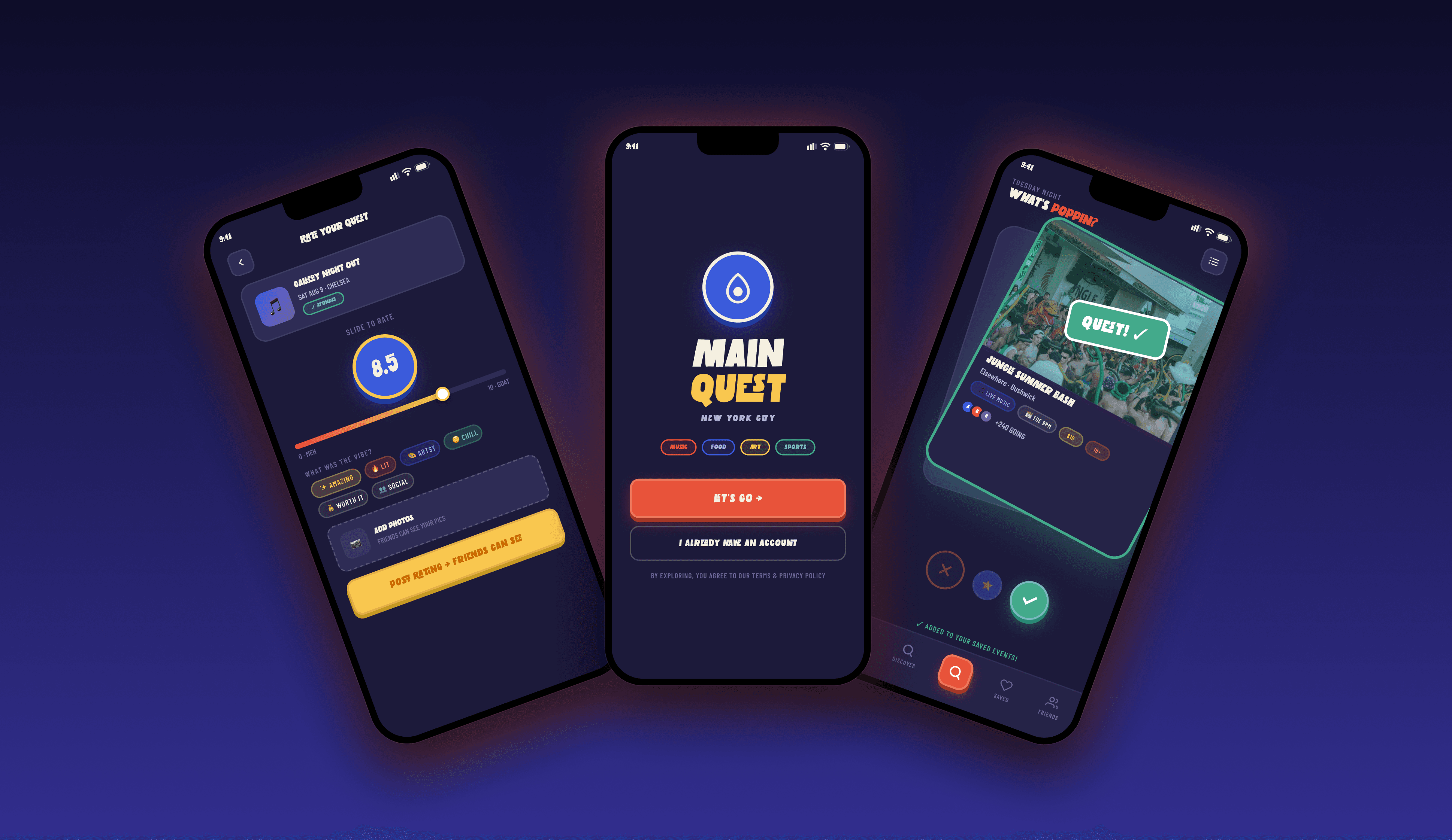 Three iPhones displaying banking app screens