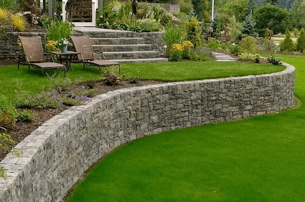 All Apsects Landscapes retaining walls design integrated with garden