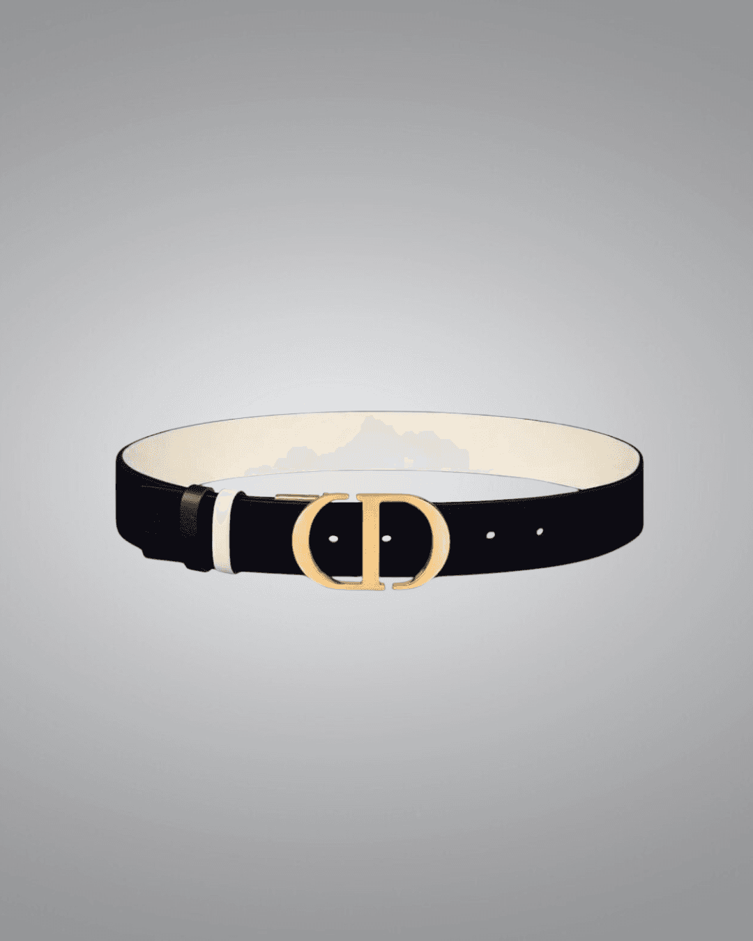 Dior Reversible Belt in Black & Latte